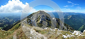 Mountain track on the edge of Piatra Craiului mts.