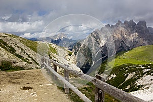 Mountain trail, Dolomites, Italy.