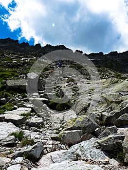 Mountain trail in High Tatras mountains, Slovakia