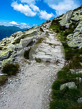 Mountain trail in High Tatras mountains, Slovakia