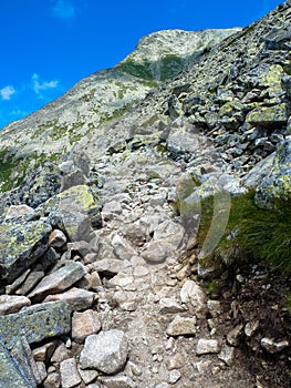 Mountain trail in High Tatras mountains, Slovakia