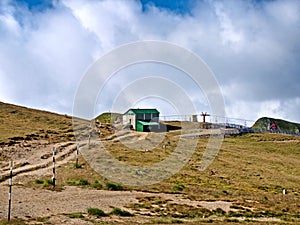 Mountain trail markings and a funicular