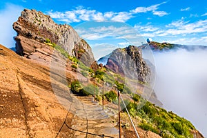 Mountain trail Pico do Arieiro, Madeira, Portugal