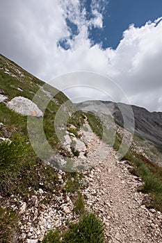 Mountain trail road in Abruzzo, Gran Sasso National park