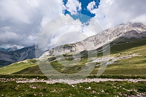 Mountain trail road in Abruzzo, Gran Sasso National park