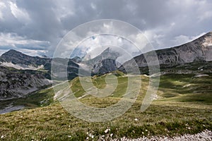 Mountain trail road in Abruzzo, Gran Sasso National park