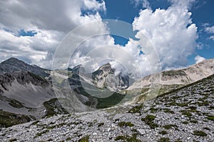 Mountain trail road in Abruzzo, Gran Sasso National park