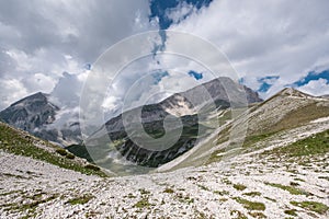 Mountain trail road in Abruzzo, Gran Sasso National park