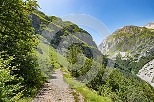 Mountain trail road in Abruzzo, Gran Sasso National park