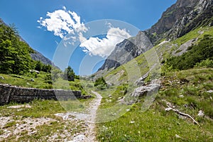 Mountain trail road in Abruzzo, Gran Sasso National park