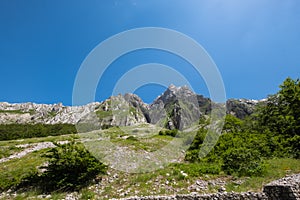 Mountain trail road in Abruzzo, Gran Sasso National park