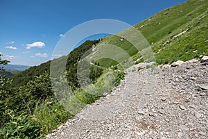 Mountain trail road in Abruzzo, Gran Sasso National park