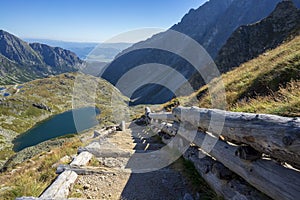 Mountain trail in Slovakia. High Tatras. Koprovsky peak