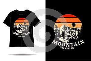 Mountain traveler silhouette t shirt design