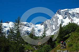 Mountain trekkers photo