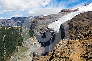 Mountain Tronador and glaciers of Alerce and Castano Overa