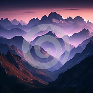 Mountain Twilight in the Pyrenees The soft, dusky light of twil