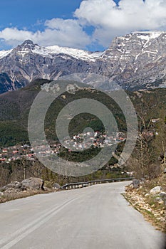 mountain Tzoumerka in winter season Arta Epirus Greece