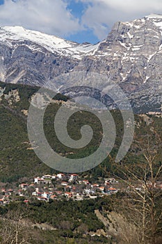 mountain Tzoumerka in winter season Arta Epirus Greece