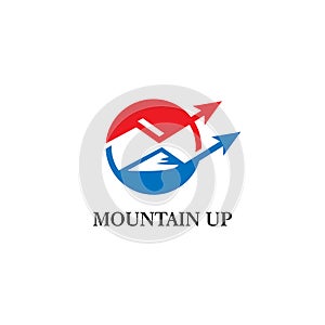 Mountain up financial logo vector concept, icon, element, and template for company