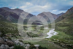 Mountain valley in Central Tibet