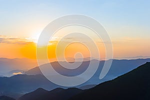 mountain valley at the early morning