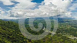 Mountain valley with farmland. Philippines.