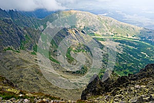 Mountain valley on a high tatra mountains