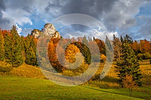 Mountain valley landscape in autumn