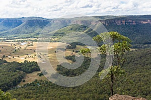 Mountain valley landscape lookout view