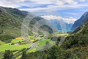 Mountain valley near Briksdal glacier, Olden - Norway - Scandinavia