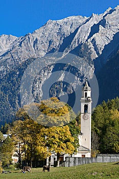 Mountain Valley Of Solgio With Church San Lorenzo