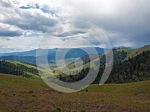 Mountain and Valley View from the National Bison Refuge in Montana