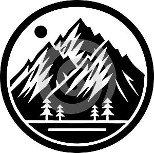 Mountain vector black color