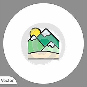 Mountain vector icon sign symbol