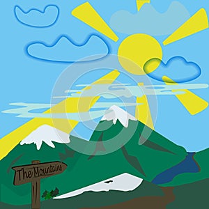 Mountain vector illustration landscape.