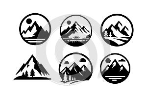 mountain vector logo icon illustration