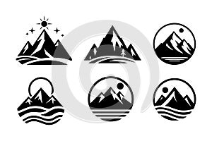 mountain vector logo icon illustration