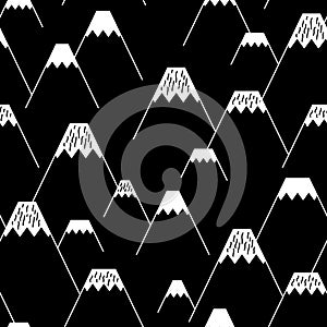 Mountain Vector Seamless Pattern Black wallpaper background