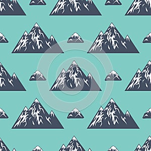 Mountain vector silhouette nature outdoor rocky snow ice top decorative landscape travel climbing hill peak hiking