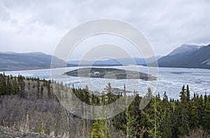 Mountain View at the Border of Yukon and Alaska