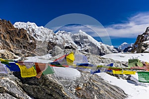 Mountain view from Cho La Pass in Nepal trekking