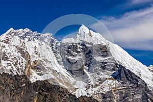 Mountain view from Cho La Pass in Nepal trekking