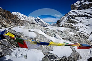 Mountain view from Cho La Pass in Nepal trekking