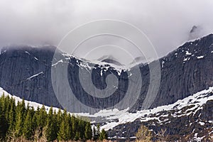 Mountain view close to Nusfjord, Lofoten Islands, Norway