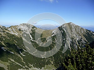 Mountain view Estergebirge mountains, Bavaria, Germany