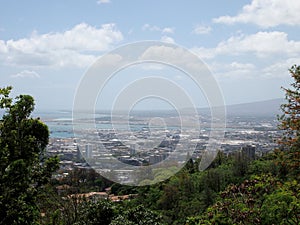 Mountain view of Honolulu cityscape