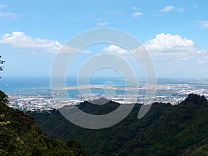 Mountain view of Honolulu cityscape