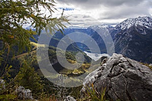 Mountain view from Jenner to Koenigssee lake, Bavaria, Germany