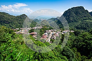 Mountain View with Local Village at Doi Pha Mee